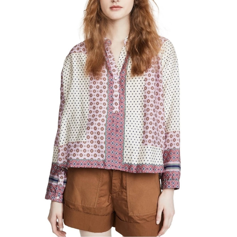 XiRENA Silk Blend Long Sleeves Blouse Top